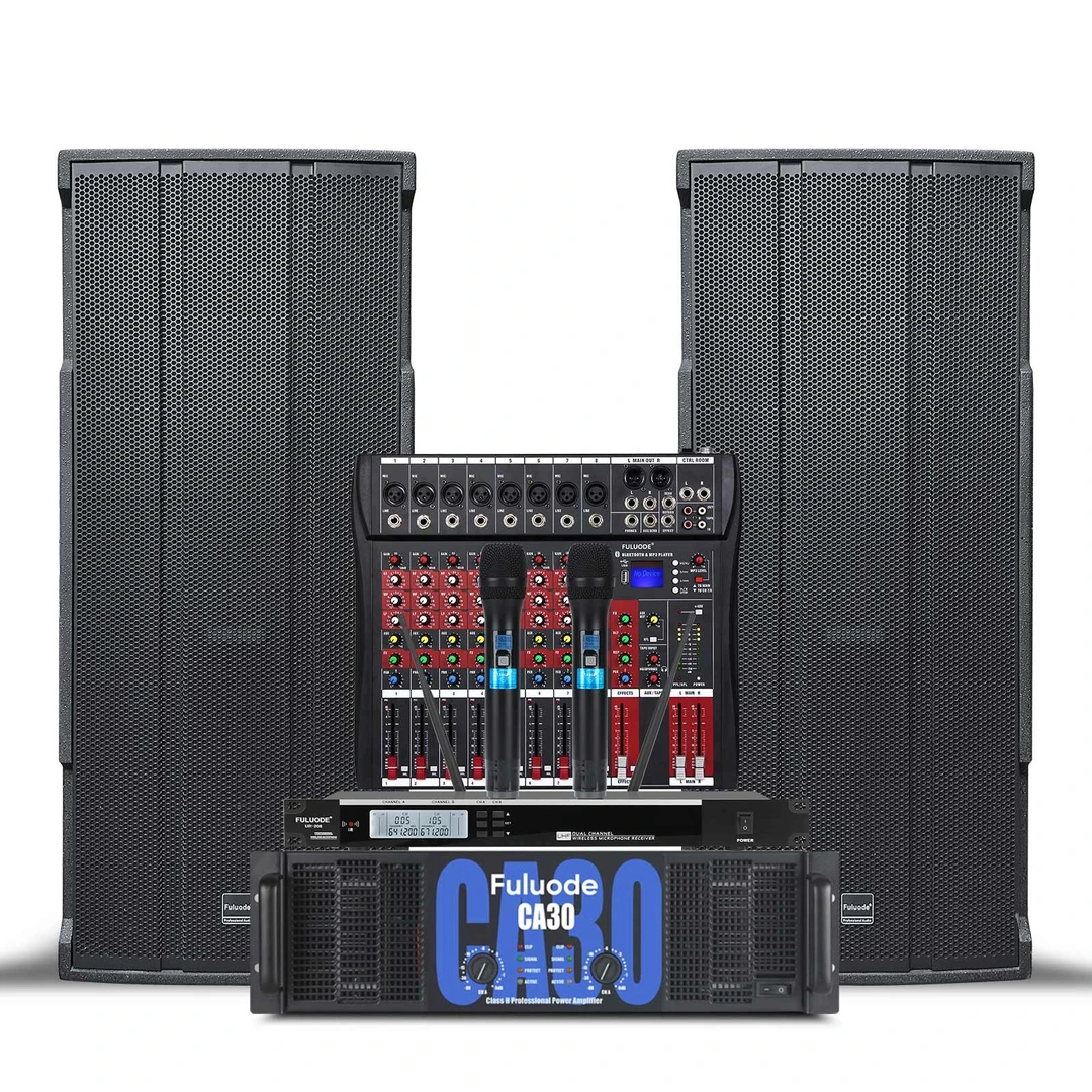 浮洛德 专业舞台音响套装双15寸户外大型演出婚庆家庭KTV家用音箱