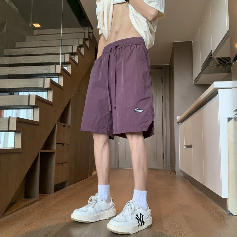青年冰丝短裤男士夏季薄款外穿加大宽松速干工装篮球运动五分裤潮