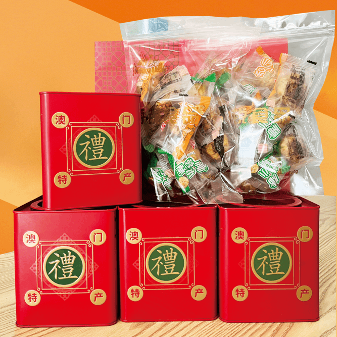 P葡锐港澳特产手信咸蛋黄开口酥小红罐228蛋黄酥咸蛋黄味