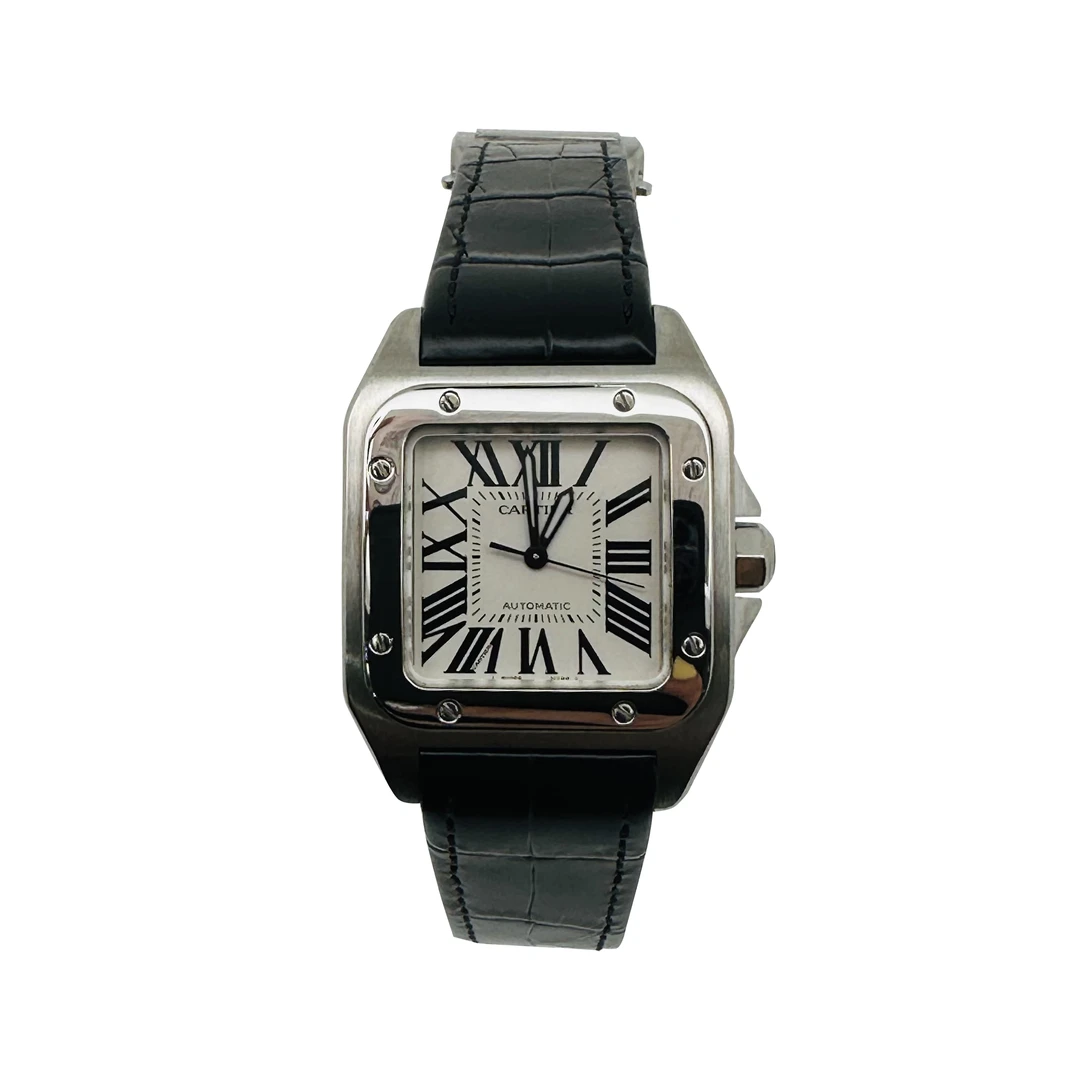 99新 Cartier/卡地亚 山度士中号w20126x8 44*36 中性机械表 单表
