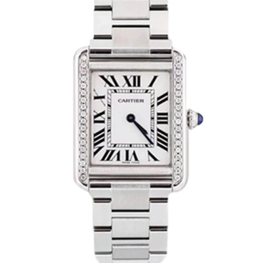 99新 Cartier/卡地亚 坦克 W5200014 中号后钻精钢 女士简约单表