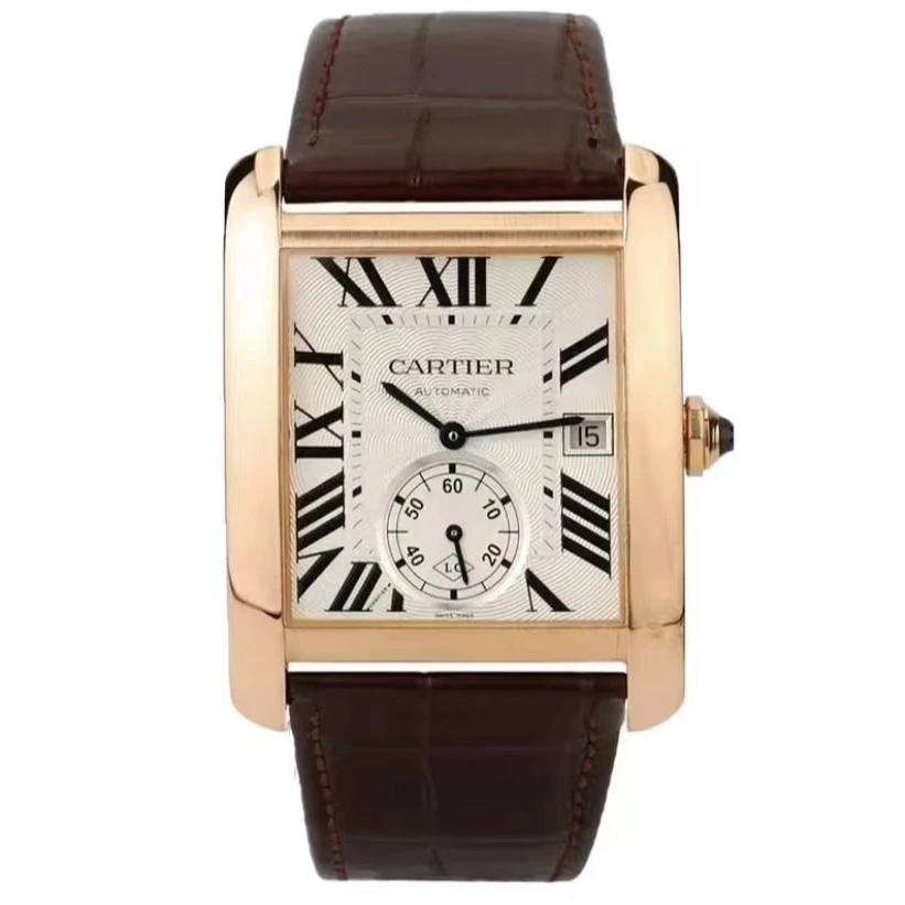 99新 Cartier/卡地亚 坦克系列 W5330001 34X44 玫瑰金 男士 单表