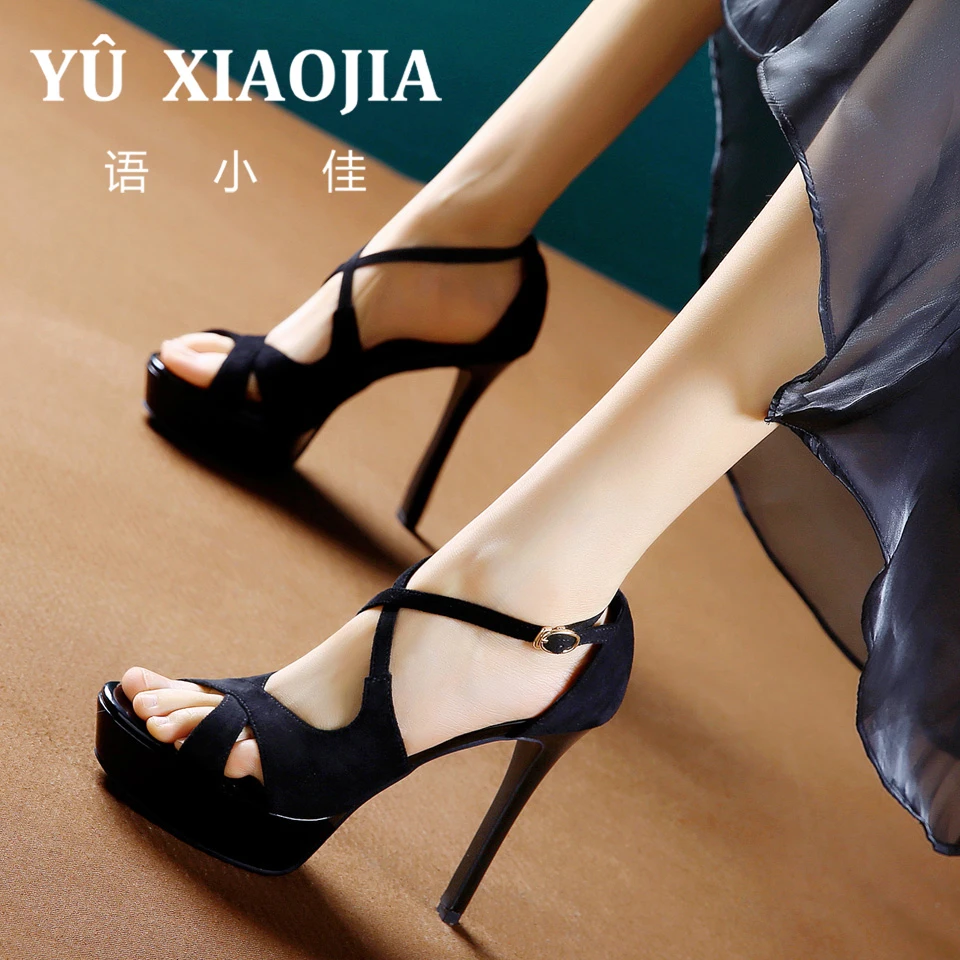 11CM[已开价]宴会鱼嘴露趾细跟凉鞋2025年春夏性感超高跟鞋女9865