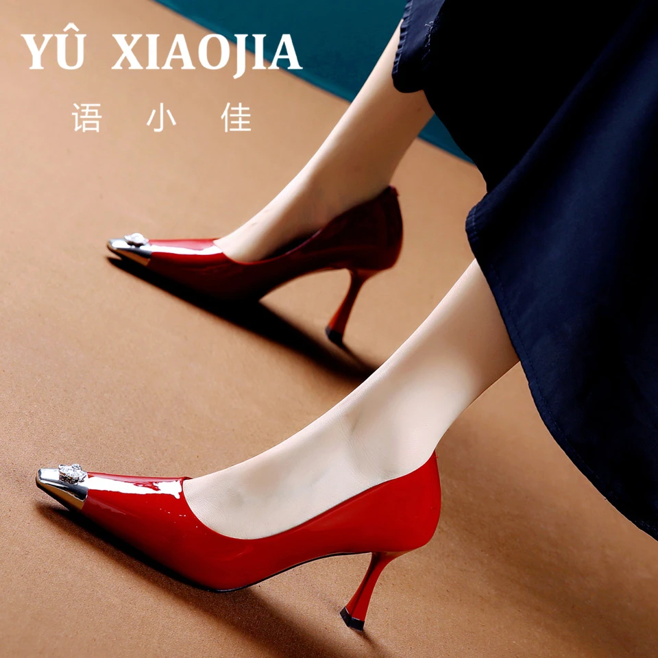 7CM[已开价]时尚漆皮套脚2024秋季新款细跟单鞋方头高跟鞋D70-707