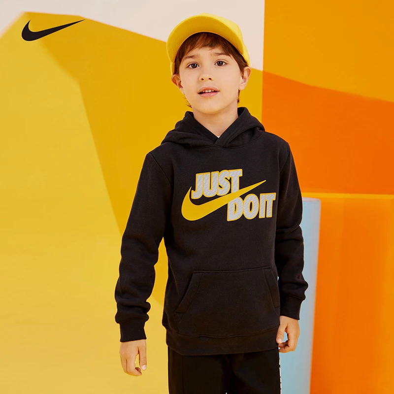 【品牌甄选】NIKE 耐克男童秋季加绒长袖休闲连帽卫衣 NKB-POH284