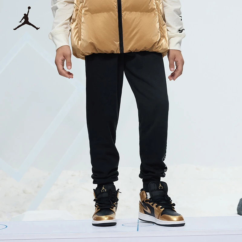 【童装旗舰】AIRJORDAN秋冬休闲运动童装长裤男童加绒休闲长裤B031