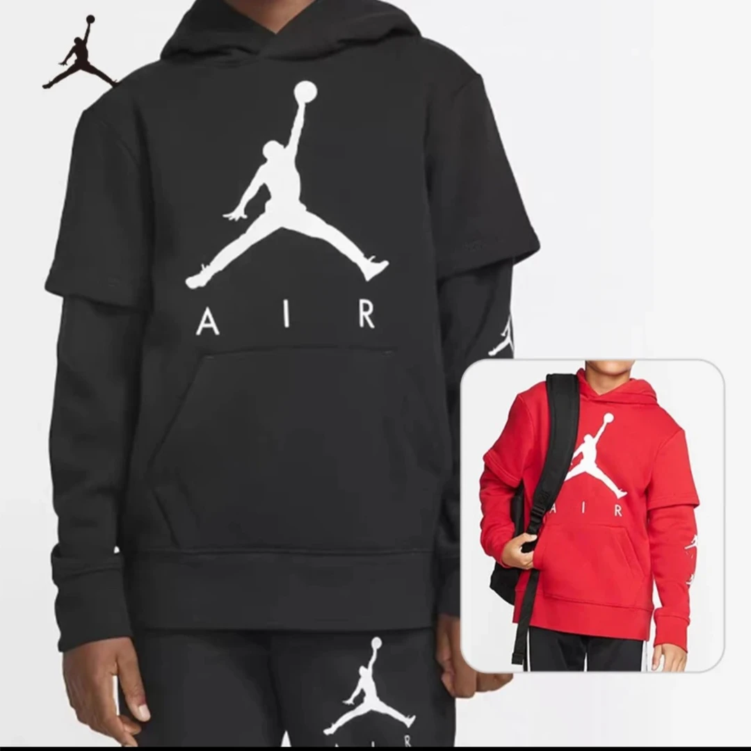 【童装官方】AIR JORDAN童装男童加绒连帽运动休闲卫衣JDB-PO-6784F