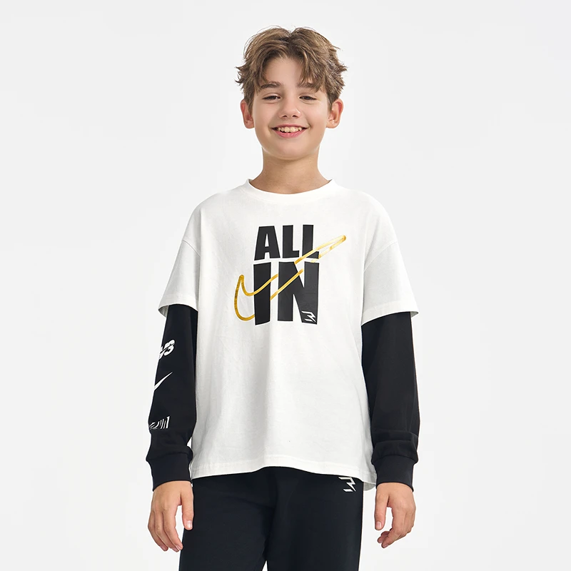 【耐克长袖T恤】NIKE 3BRAND男女童装秋冬圆领长袖T恤RWN-LK-1228*