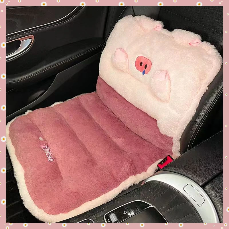卡通保暖汽车座垫女士车内垫子车用女神汽车坐垫秋冬季毛绒单片