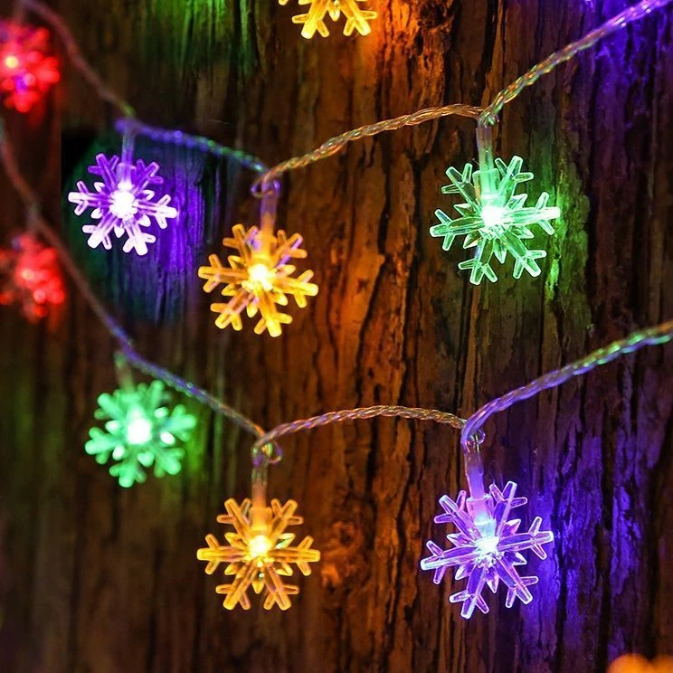 户外彩灯闪灯串灯满天星雪花灯圣诞房间婚庆店铺开业布置装饰灯