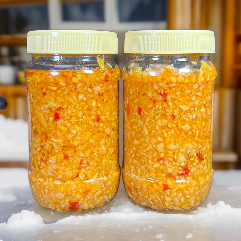 烤生蚝烧烤小龙虾蒸海鲜原味微辣蒜蓉酱商用批发新鲜蒜蓉酱大蒜酱
