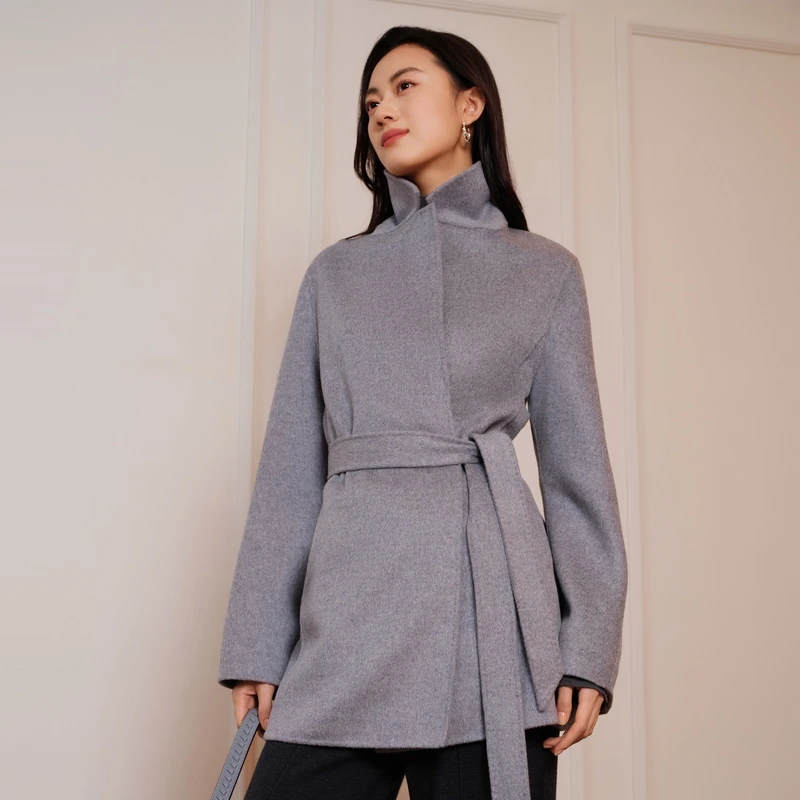 EP雅莹高端系列 一手长山羊绒翻领收腰西装大衣 秋冬新8201A