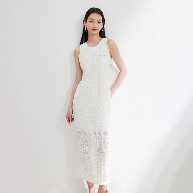 EP YAYING雅莹女装 简约圆领棉感背心连衣裙 2024春装新款4131A