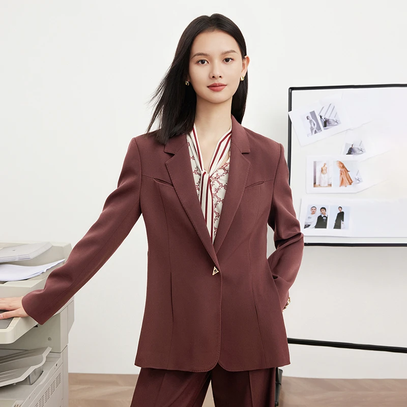 EP YAYING雅莹女装 一粒扣羊毛西装正装外套 秋装新款1111A