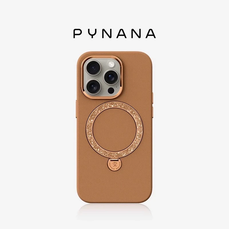 PYNANA翡娜娜适用苹果16promax指环支架手机壳时尚iPhone15磁吸套