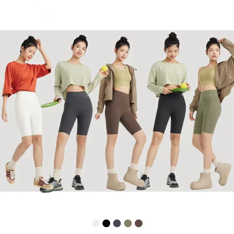 瑜伽鲨鱼裤瑜伽裤夏季打底裤外穿薄款无痕五分运动休闲瑜伽裤XYR