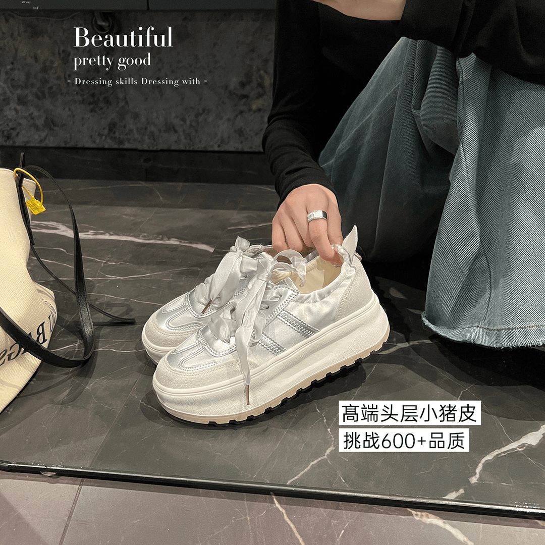 【遥梦奇】·高级感厚底好看透气吸汗网红时尚百搭小众白鞋ins鞋子