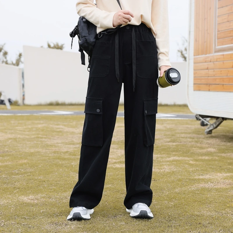 布依丛林休闲裤青少女秋季2025年新款宽松百搭工装裤中学生长裤