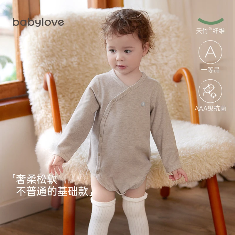 【云绒竹】babylove婴儿包屁衣秋冬长袖三角连体衣保暖男女宝宝