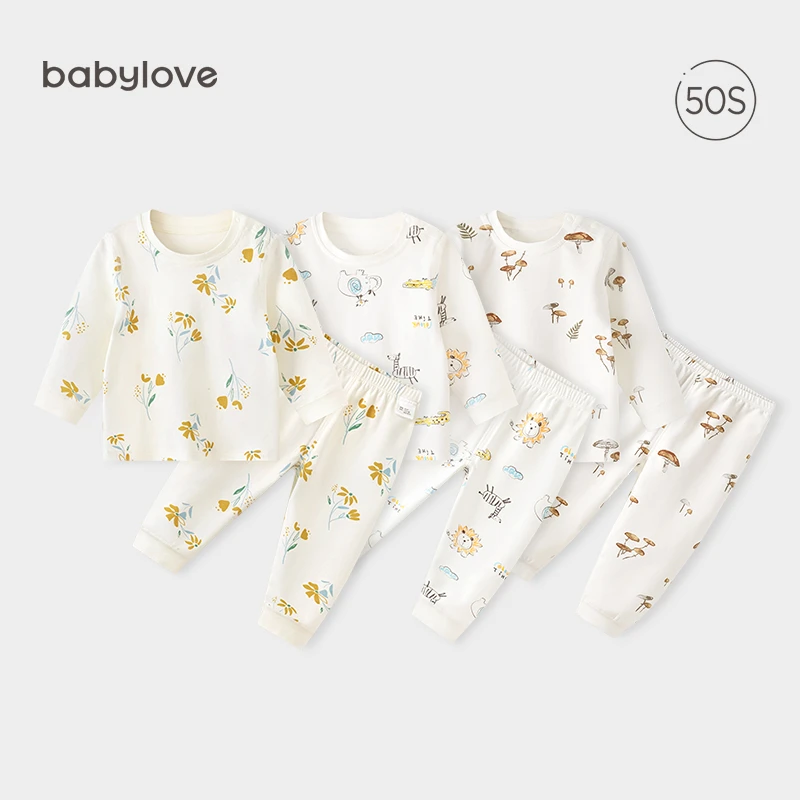 【断码清货】babylove婴儿内衣套装纯棉春秋宝宝睡衣秋衣秋裤两件套