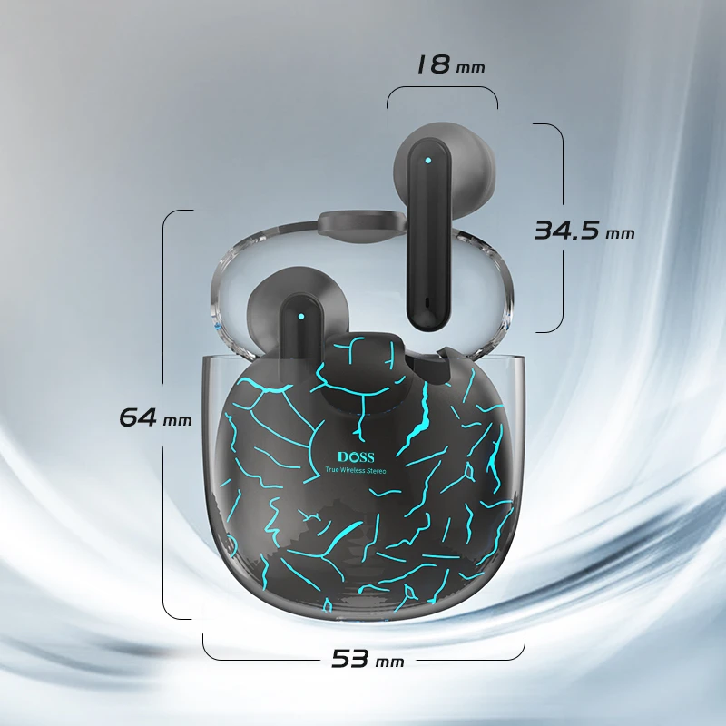 2024新款电竞蓝牙耳机 游戏音乐双模式 降噪高端透明男女通用款