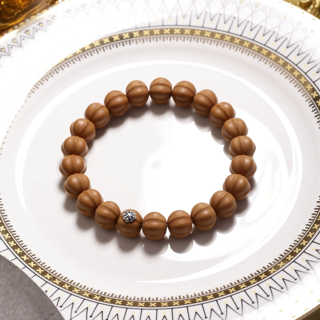 LAOWANG |哑光鲨鱼鳍手串 猴头雕刻-繁花标款（40号）