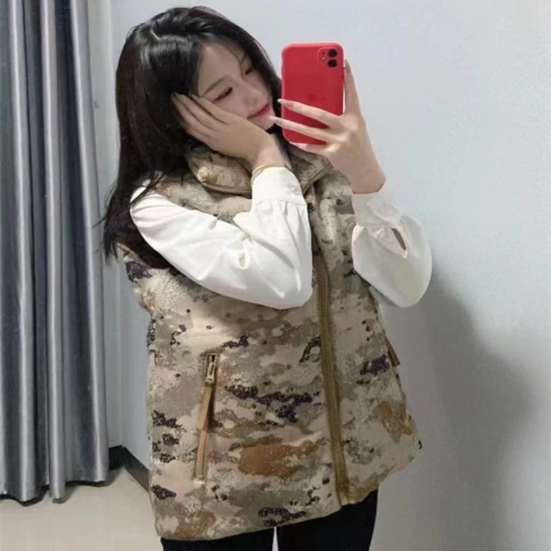 今年新款新式春秋冬新款男士沙漠迷彩棉马甲棉背心