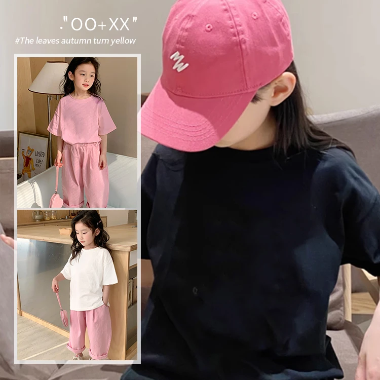 【201-250】儿童短袖T恤2024夏季新款中大童纯棉小众宽松百搭上衣