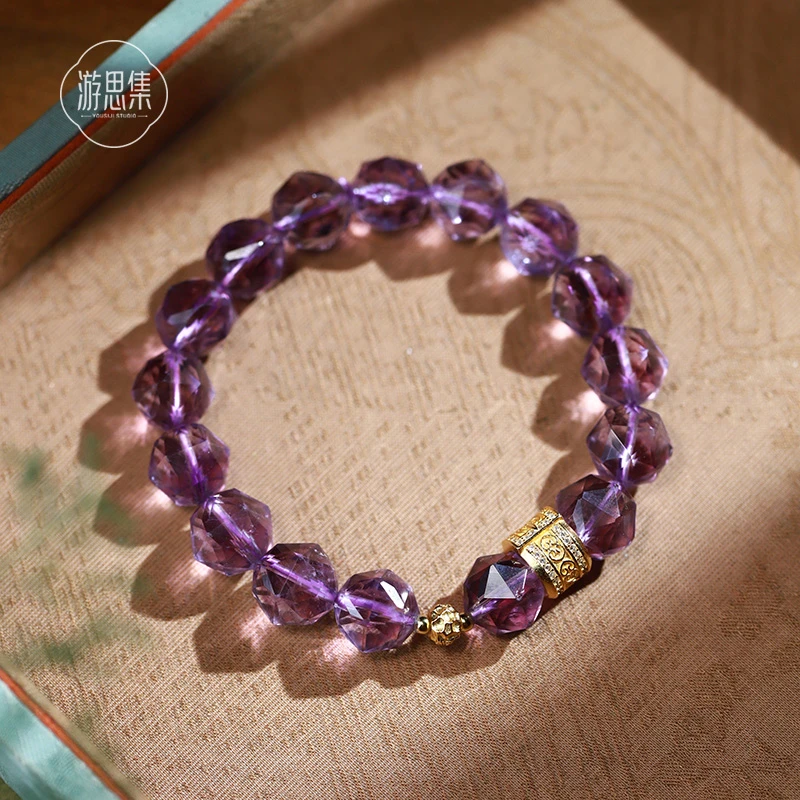 游思集【鸢尾手串】天然水晶紫色手串简约大气女高级首饰