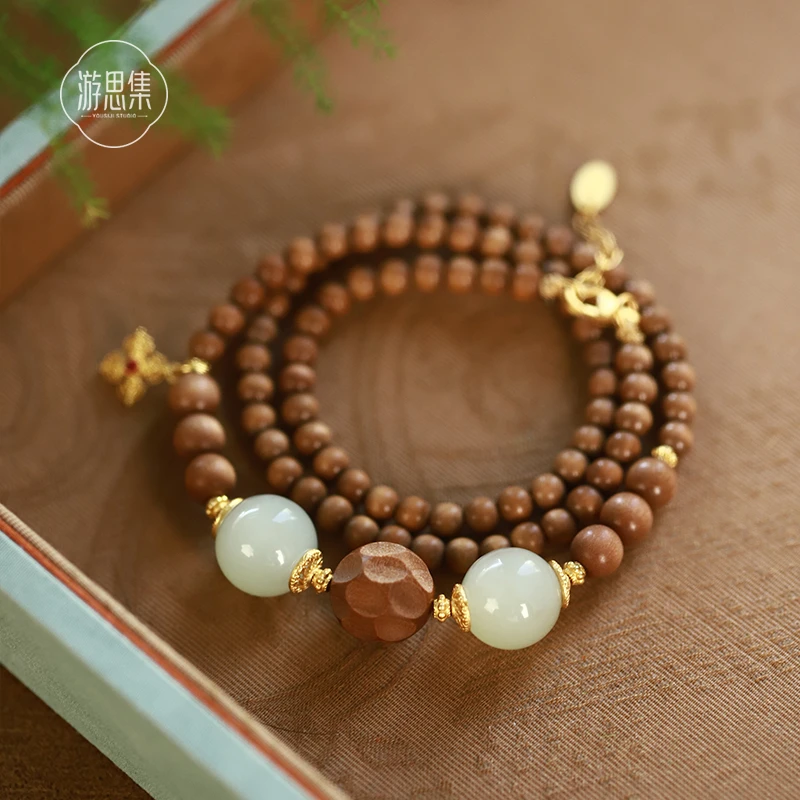 【晴天项链】天然老山檀香木臻品老料精致大气高级手工制作设计女