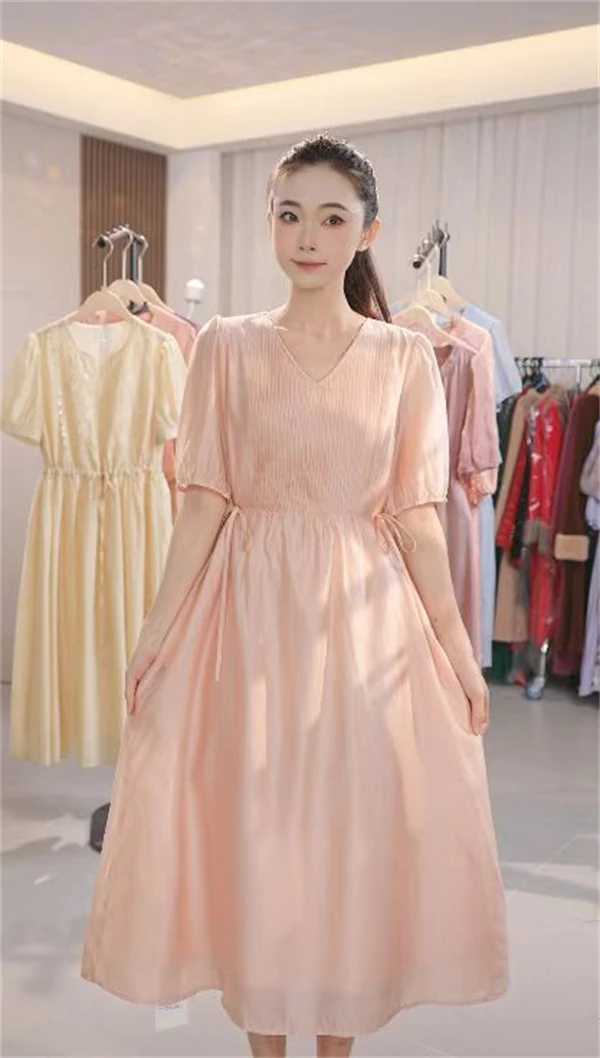 WW048宽松连衣裙女装连衣裙显瘦碎花气质显瘦显瘦法式时尚中长款