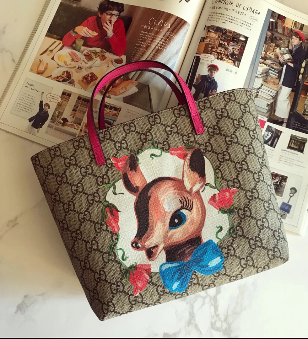 95新 GUCCI/古驰 小鹿斑比儿童手拎包