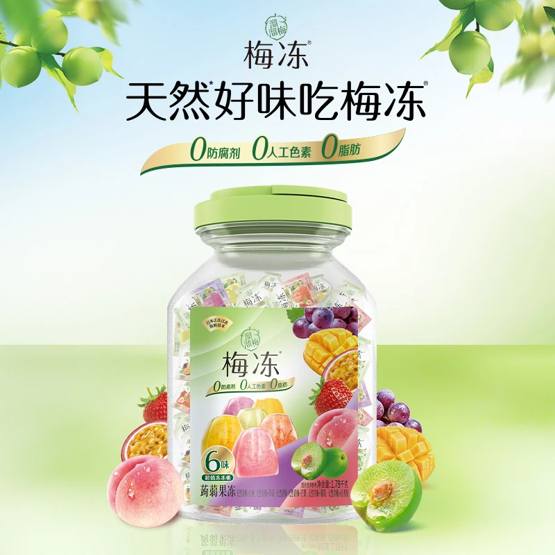 【溜溜梅】 国货品牌 1.78kg冻冻桶蒟蒻果冻零食推荐