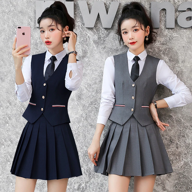 时尚职业装女套装春夏工服美容美发酒吧美容师工作服工装套裙气质