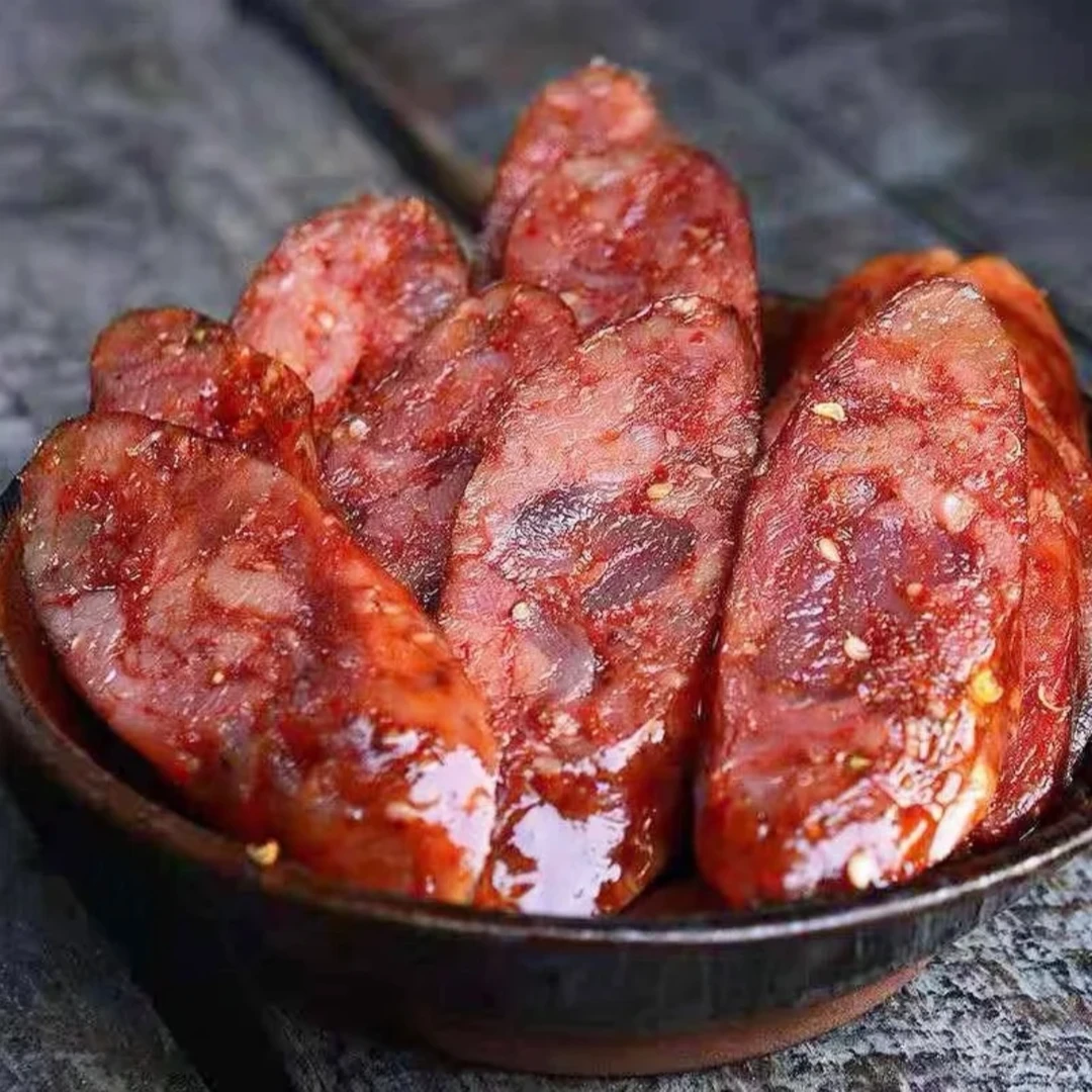 湖南特产腊香肠手工熏制香味烟熏香切片味土猪香肠