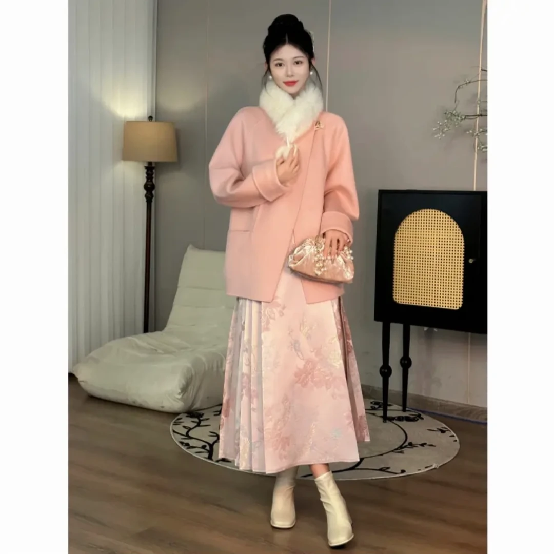 现SHAOE清仓专场【长亭旧雪】双面毛呢外套女秋冬大衣S2023110301