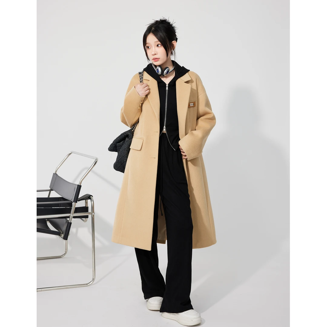 凯哥福利【温柔以待】韩版毛呢外套女秋中长款呢子大衣J2023081814