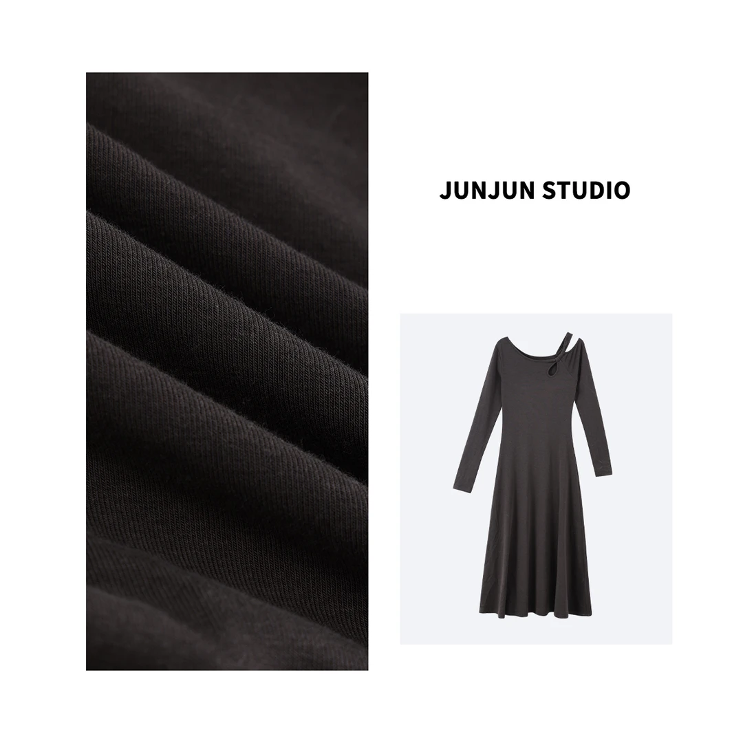 凯哥福利【高冷御姐】气质显瘦长袖辣妹垂感连衣裙JLYQSA0101