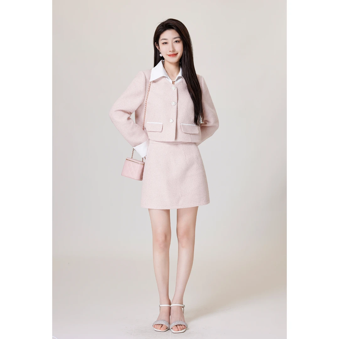 SHAOE清仓专场【甜心软糖】小香风女2024半身裙两件套STZY2008