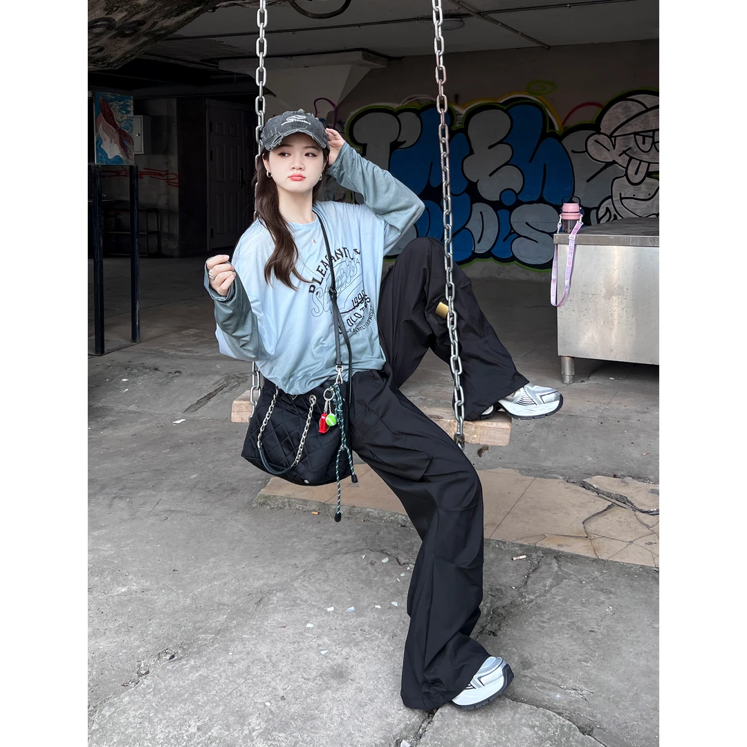 凯哥福利【空气T】新款宽松休闲百搭渐变色长袖上衣JSYQ1002