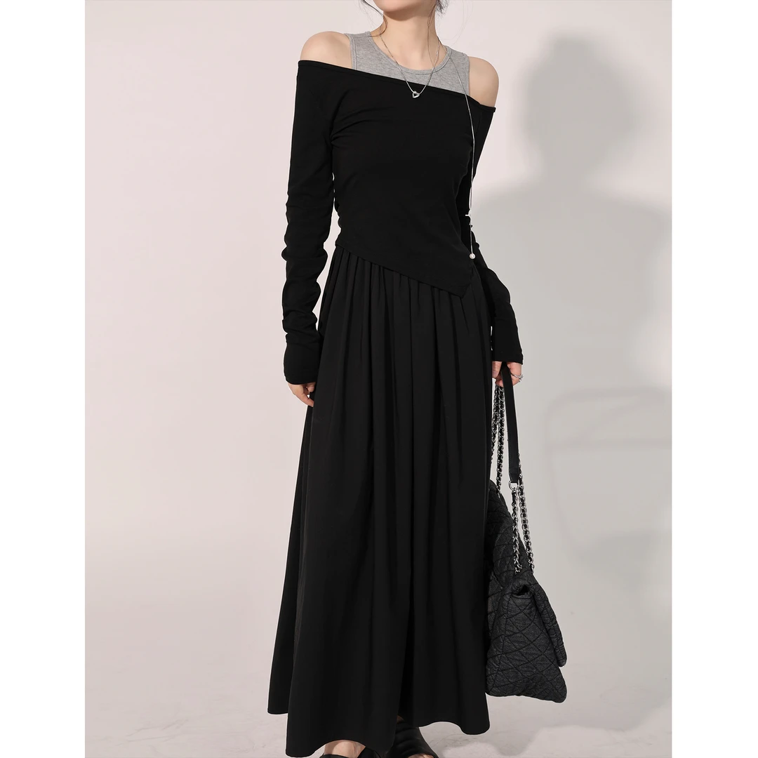 凯哥福利【曼哈顿之夜】套装上衣无袖连衣裙两件套J2023081904