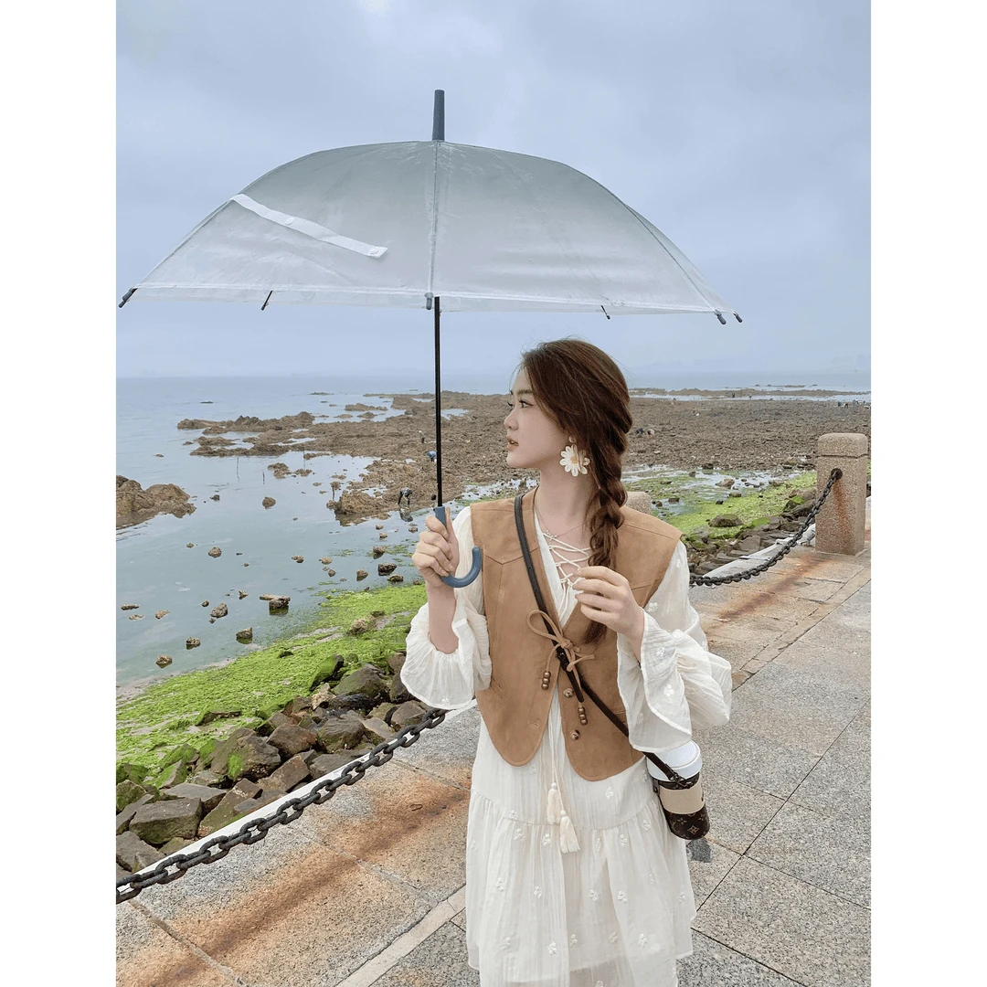 凯哥福利【夏日绵绵冰】复古百搭马甲连衣裙套装JLYQL2006