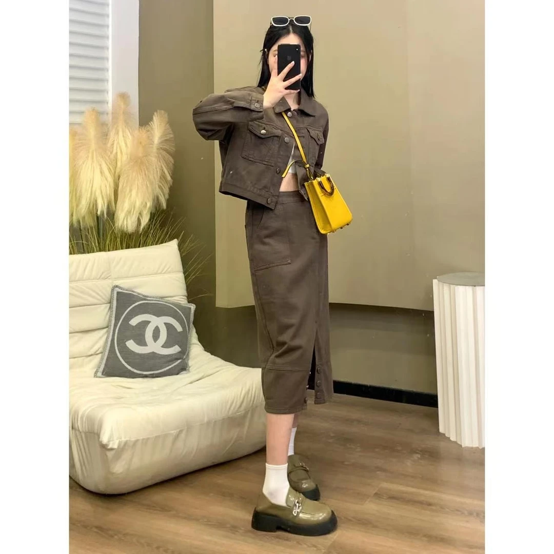 凯哥福利【 星冰乐】柔软亲肤复古牛仔上衣半裙 J2022121504