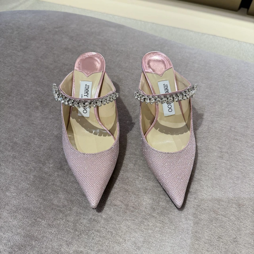 全新未使用 JIMMY CHOO/吉米周 /周仰杰/XIAOYU/女士高跟拖鞋