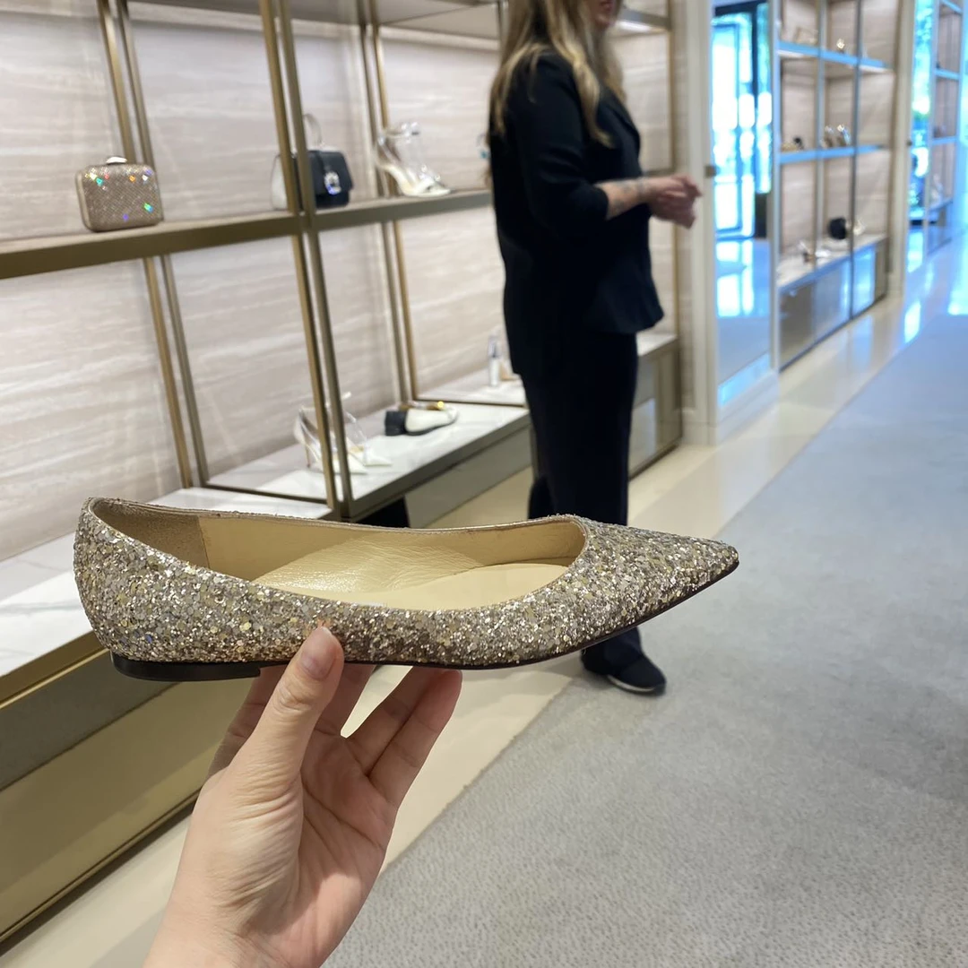 全新未使用 JIMMY CHOO/吉米周 /周仰杰/XIAOYU/平底鞋/公价4950
