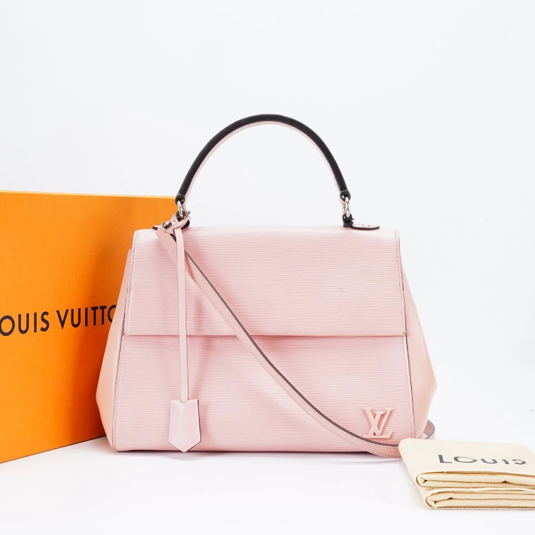 95新 LouisVuitton/路易威登 LV cluny中号水波纹粉色/BG23001009