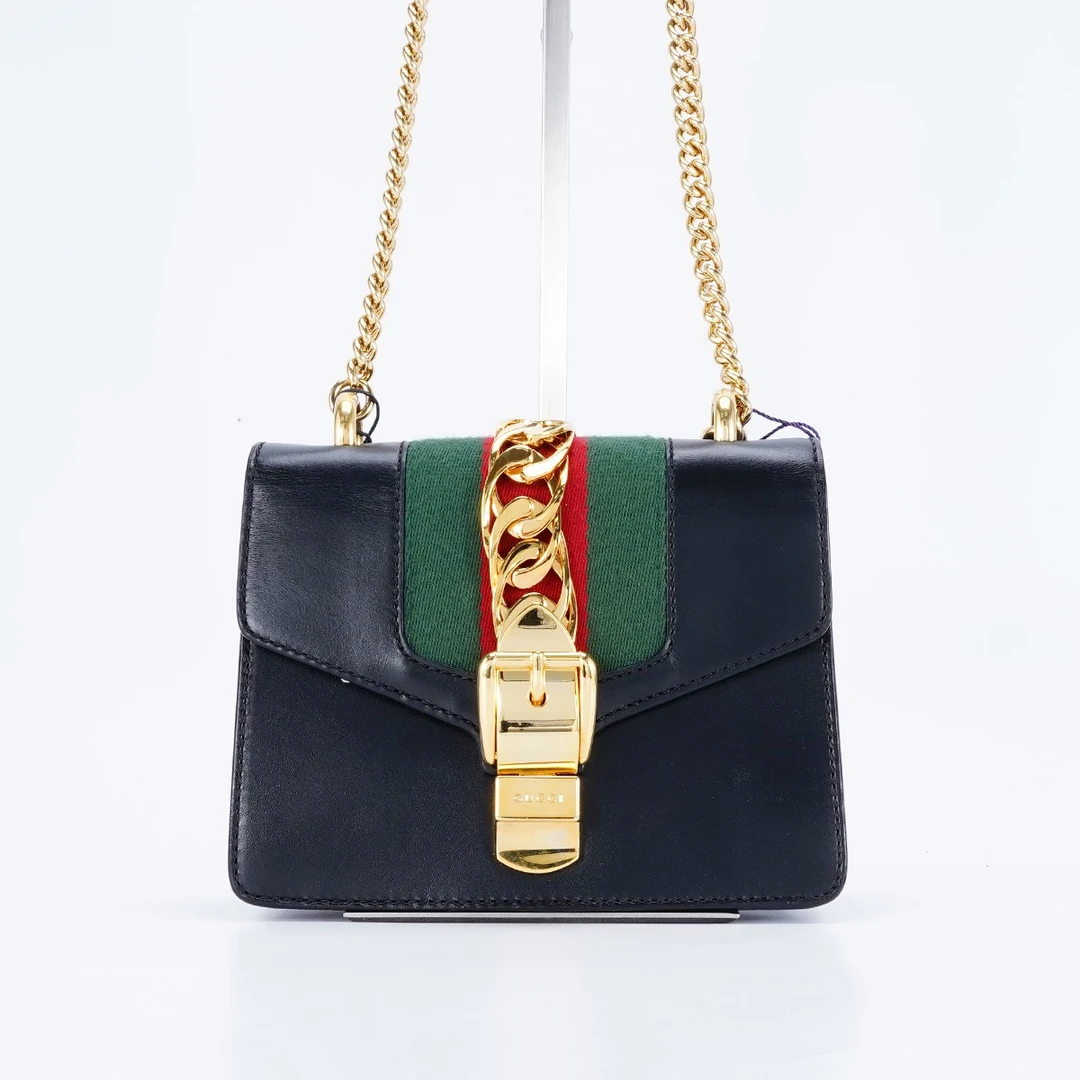 95新    Gucci 塞尔维亚小号包黑色/BG23003164