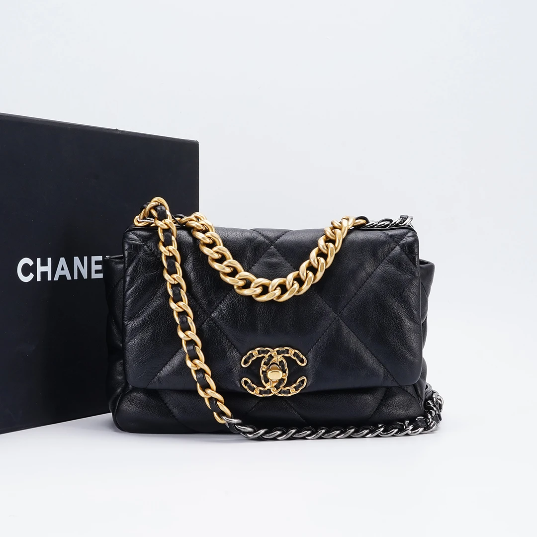 99新 Chanel/香奈儿 19bag小号黑金包/TS015147