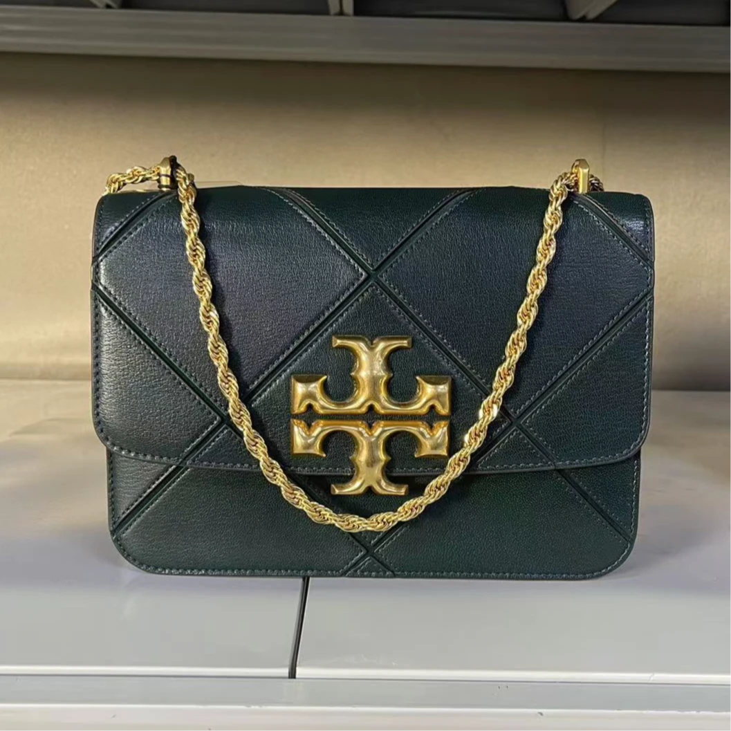 99新 TORY BURCH/汤丽柏琦 【静文】金砖中号菱格纹链条包/TS011123