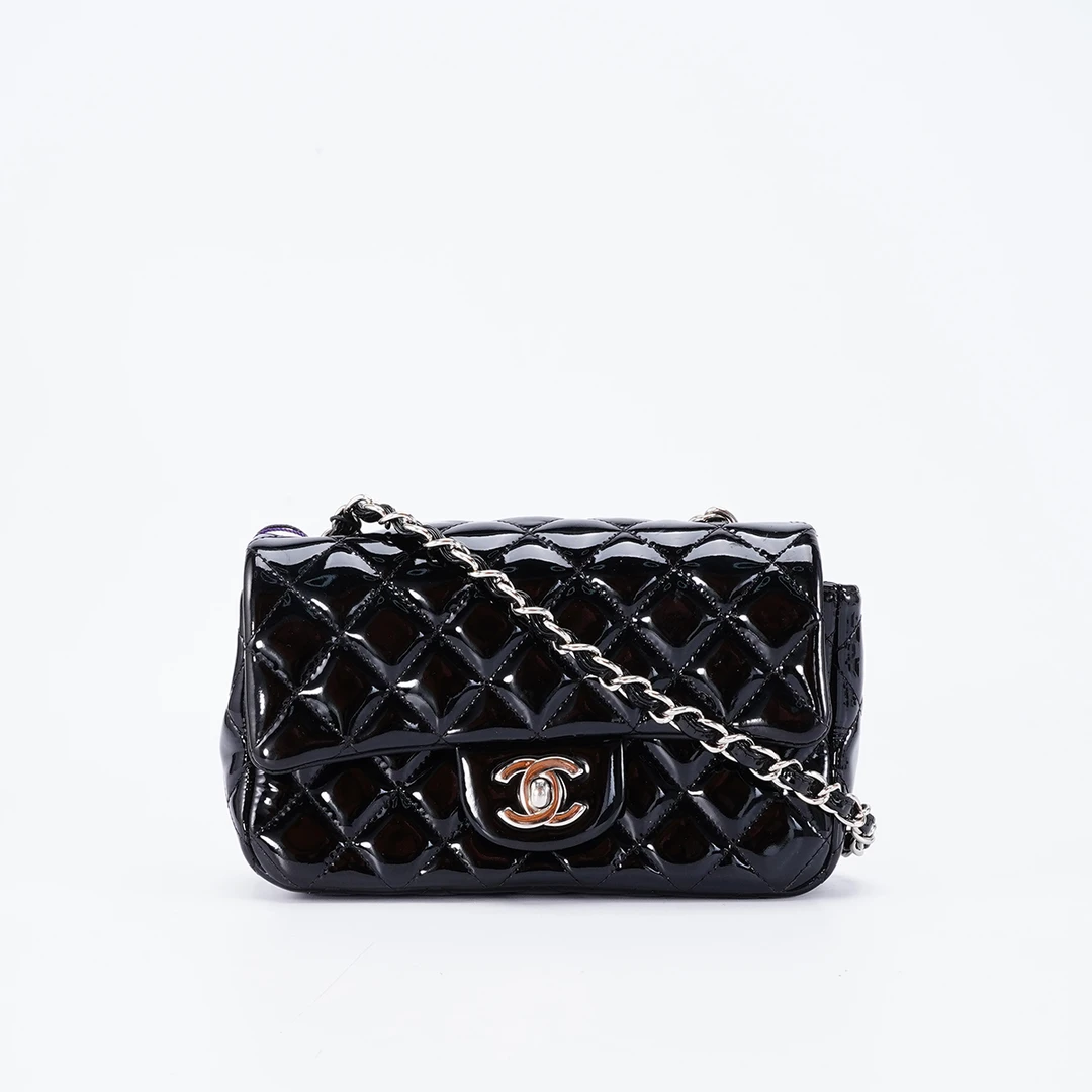 95新 Chanel/香奈儿  cf大mini漆皮包/BG22012435